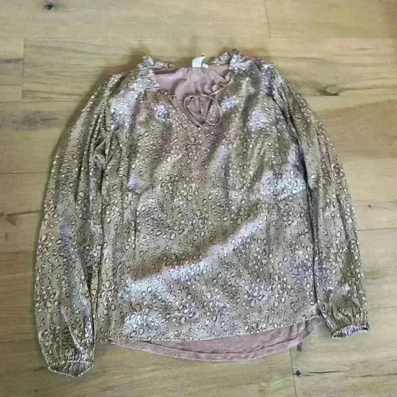 Anthropologie Sz M Ruffled Leopard Print Blouse by Dolan EUC - Picture 5 of 6